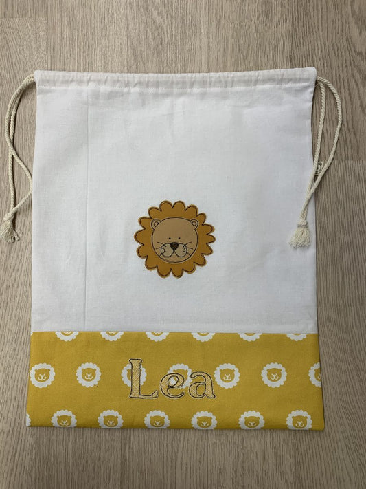 Sacchetto semplice bianco e ocra - leoncini COMPONIBILE