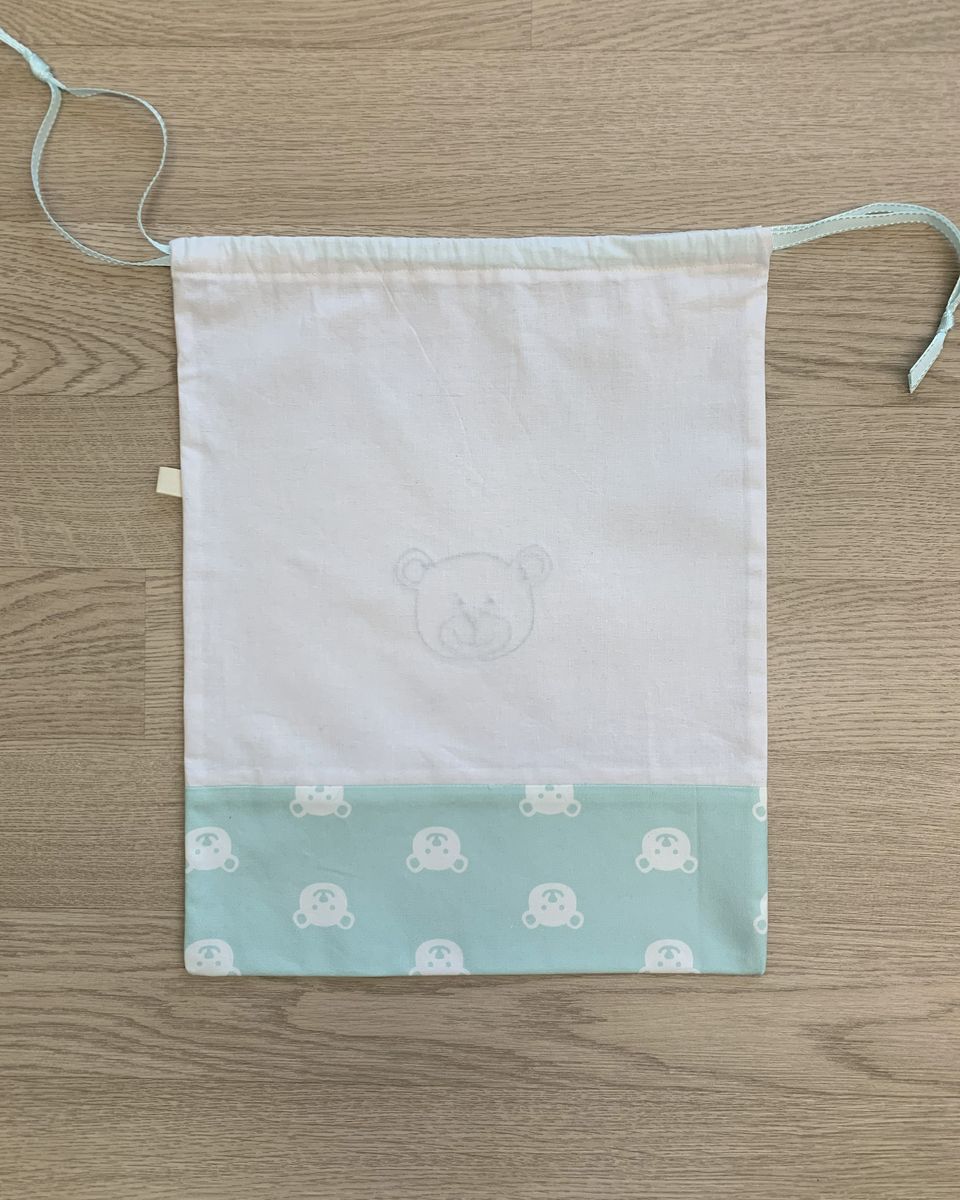 Sacchetto asilo “Orsetto” – personalizzabile, con chiusura a coulisse