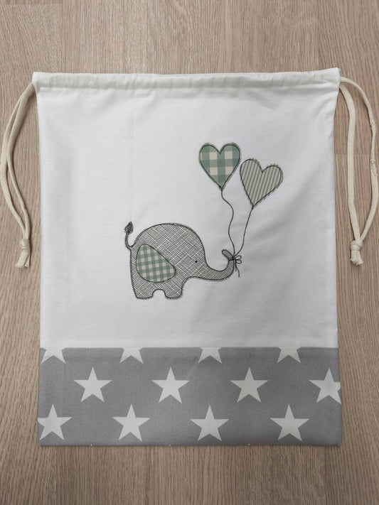 sacca asilo o sacchetto neonato - fantasia grigia