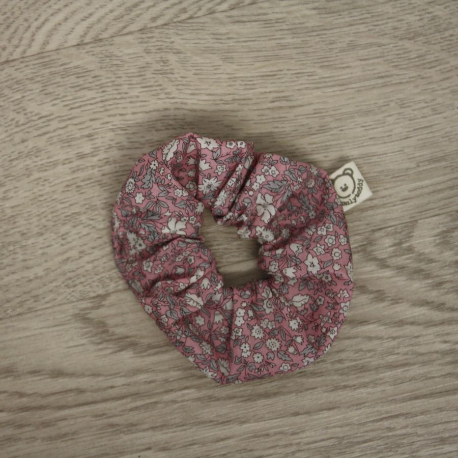 Scrunchie - elastico per capelli - fiorellini rosa Liberty
