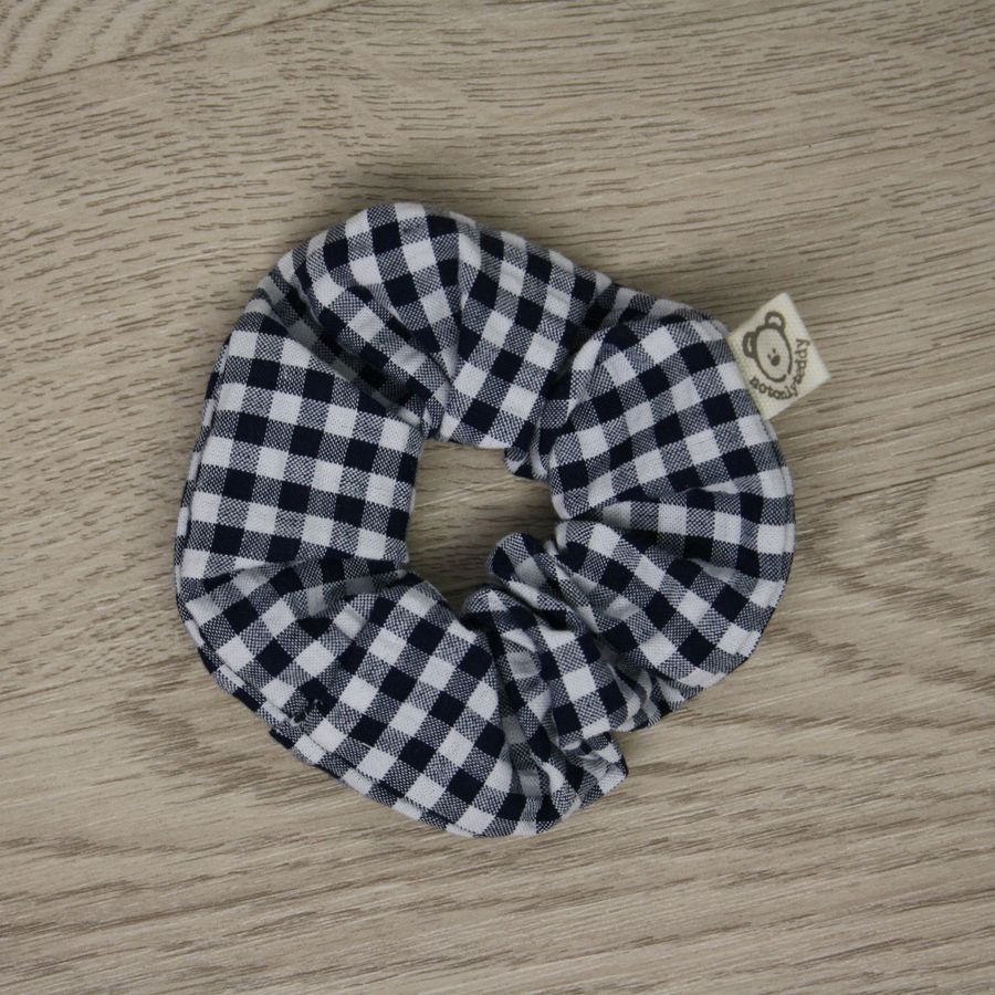 Scrunchie - elastico per capelli - quadretti blu