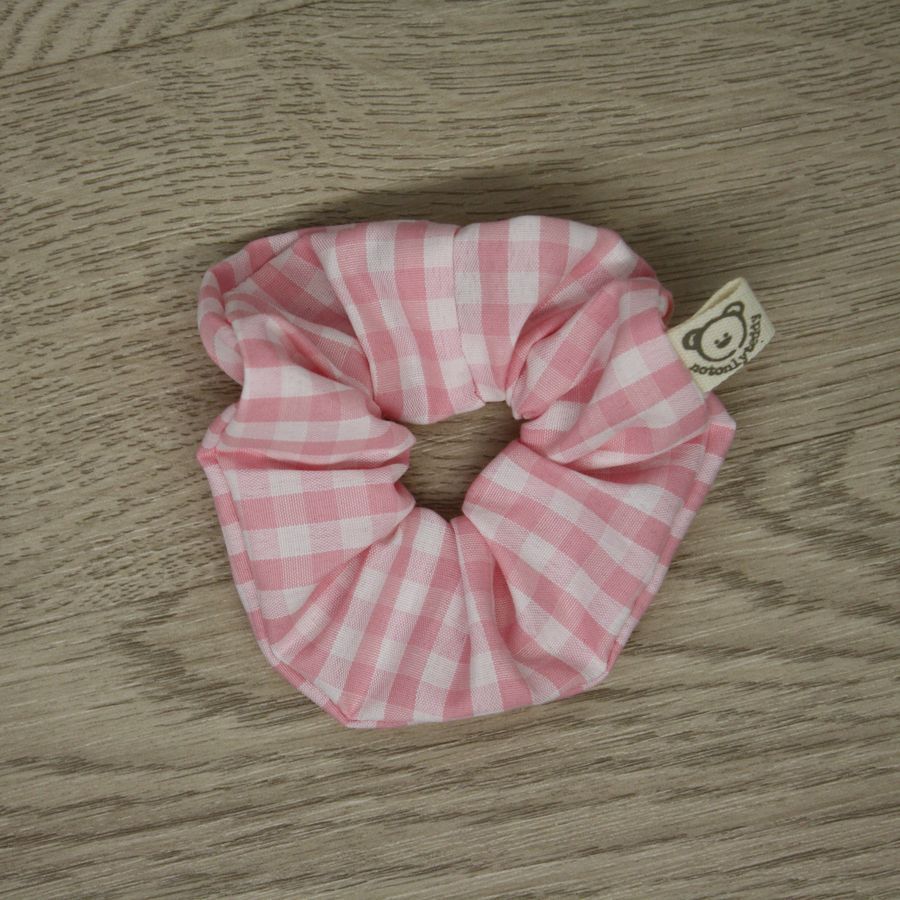 Scrunchie - elastico per capelli - quadretti rosa