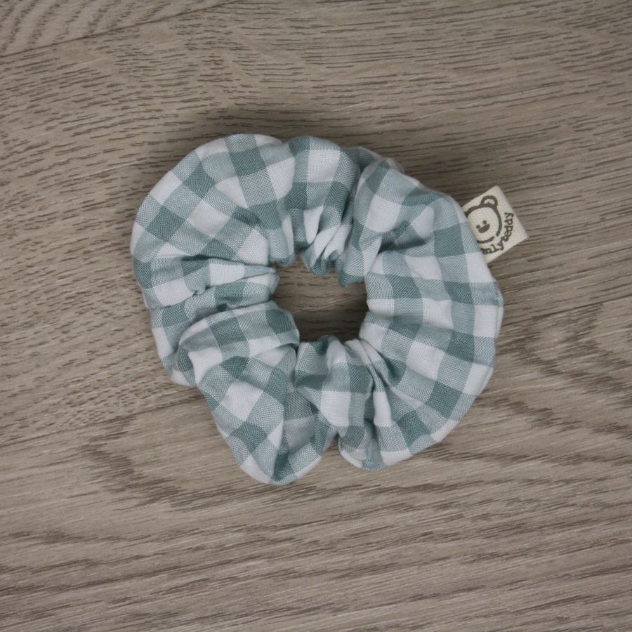 Scrunchie - elastico per capelli - quadri verde menta