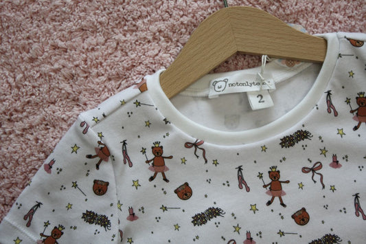 Maglietta bianca a maniche corte Orsette fatine di Primavera