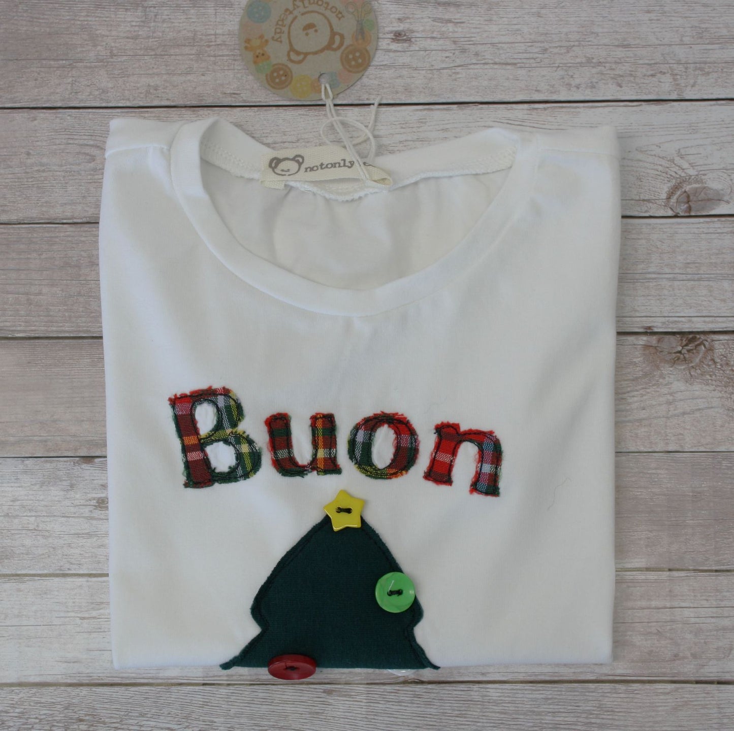 Maglietta natalizia a maniche lunghe con alberello di Natale - taglia 2 anni