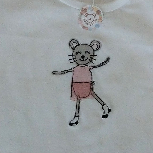 Maglietta bianca maniche corte per bambina con Topolina Pattinatrice taglia 5 anni