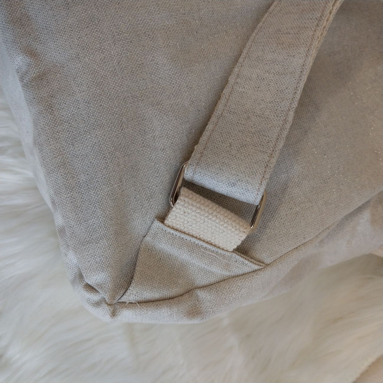 Zainetto da bambina in tessuto cerato glitterato – Artigianale, capiente e comodo - Gattina Fatina