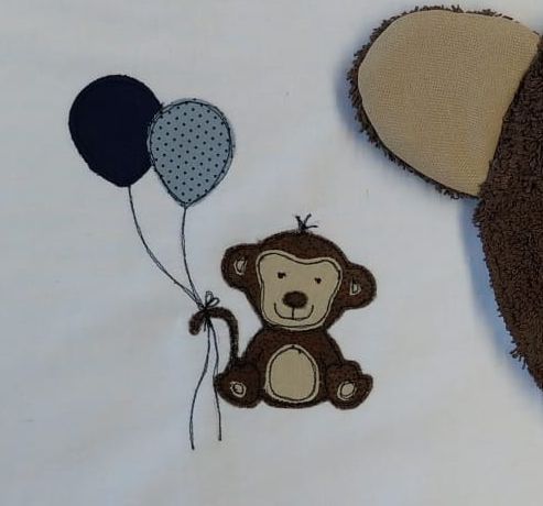 Zainetto semplice con ricamo di Scimmietta – dettaglio