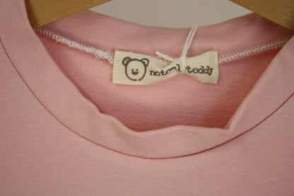 Collo di felpa garzata rosa con stella in tulle rosa glitterata