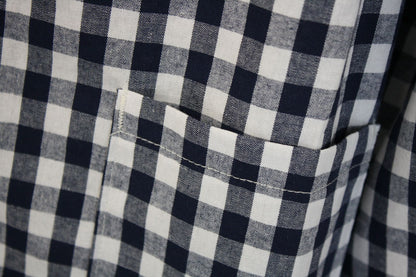 Grembiulino Asilo fatto a mano – Quadretti blu con ricamo personalizzato