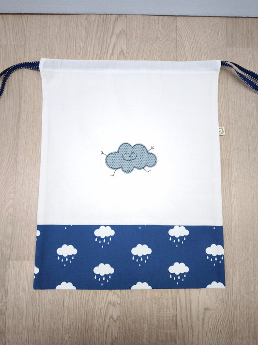 Sacchetto con nuvolette blu