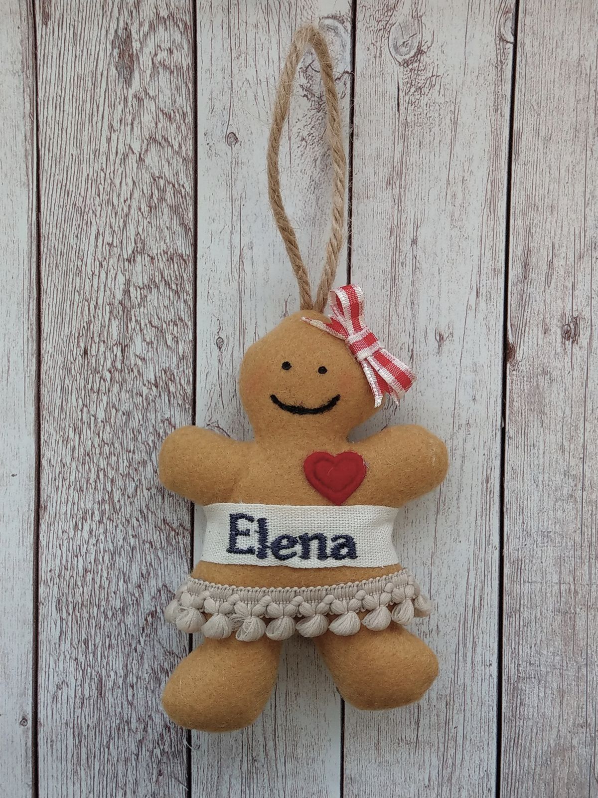 Addobbo per albero di Natale: Pan di zenzero - personalizzabile