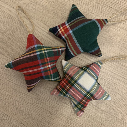 Addobbo per albero di Natale: Stella tartan