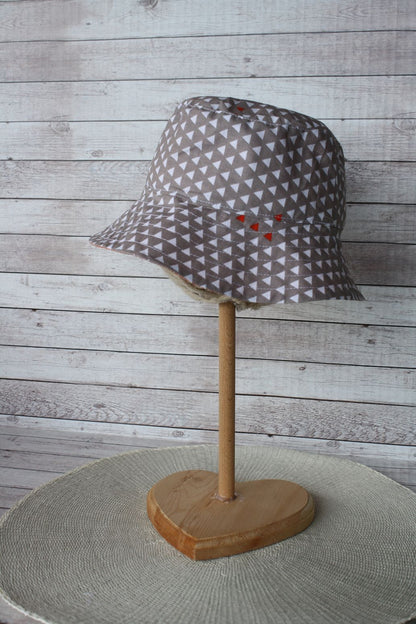 Cappellino parasole double-face, arancione e beige - taglia 3-5 a