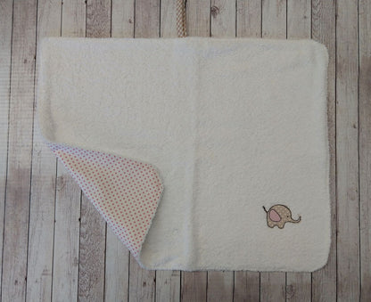 Retro di asciugamano double face spugna+cotone con decorazione di elefantino