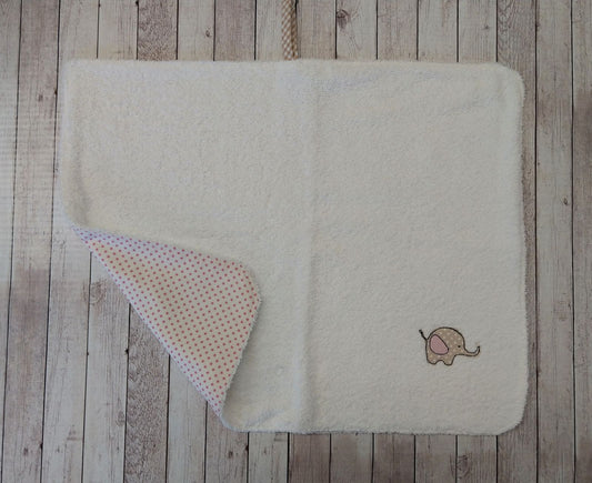 Retro di asciugamano double face spugna+cotone con decorazione di elefantino