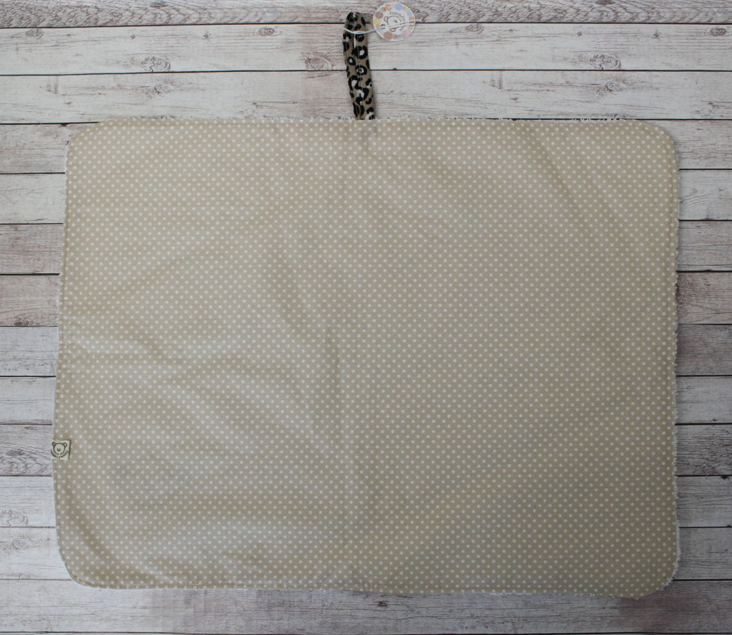 Asciugamano double face con ricamo di scimmietta