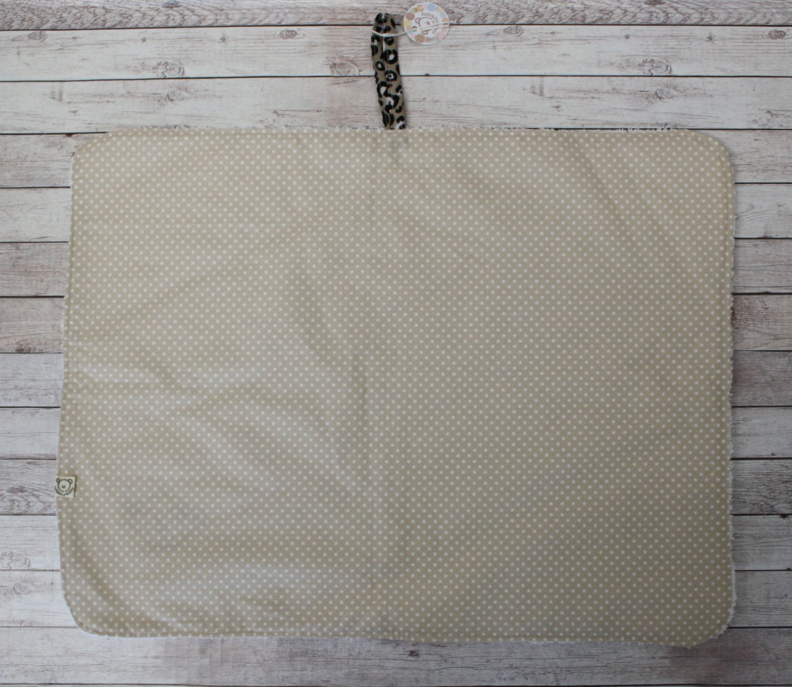 Asciugamano double face con ricamo di scimmietta