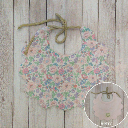 Bavaglino per neonato/a 🐭 – Idea regalo per nuova nascita 🎁- personalizzabile - Fiori rosa e lilla