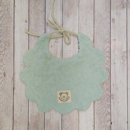 Bavaglino per neonato/a 🐭 – Idea regalo per nuova nascita 🎁- personalizzabile - Fiori rosa e lilla