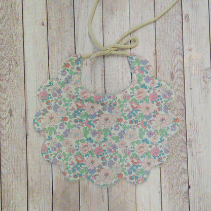 Bavaglino per neonato/a 🐭 – Idea regalo per nuova nascita 🎁- personalizzabile - Fiori rosa e lilla