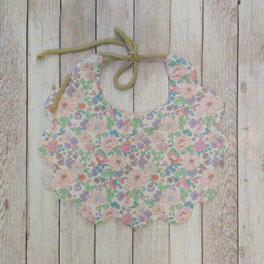 Bavaglino per neonato/a 🐭 – Idea regalo per nuova nascita 🎁- personalizzabile - Fiori rosa e lilla