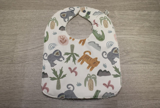 Bavaglino cerato con animali - retro in spugna