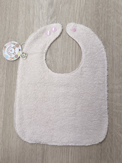 Bavaglino svezzamento cerato con retro in spugna - grafiche NotOnlyTeddy Bacchette magiche rosa