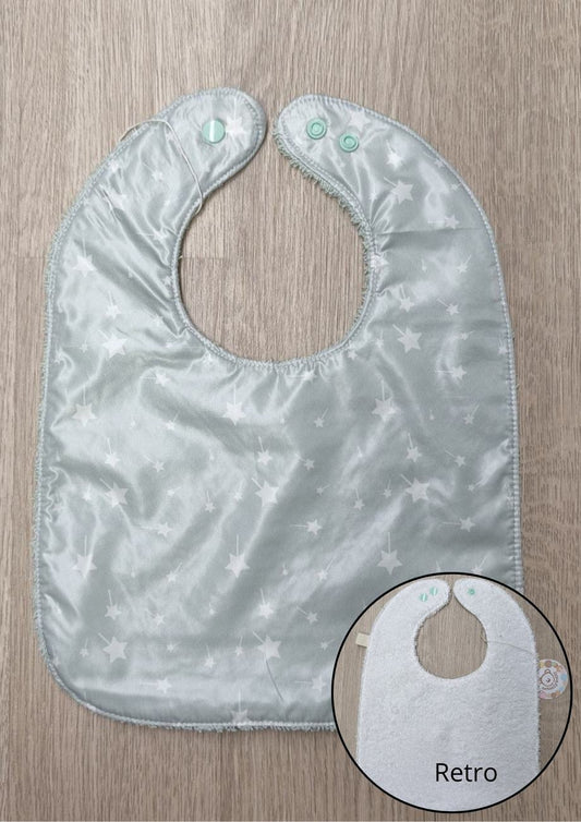 Bavaglino svezzamento cerato con retro in spugna - grafiche NotOnlyTeddy Bacchette magiche verde