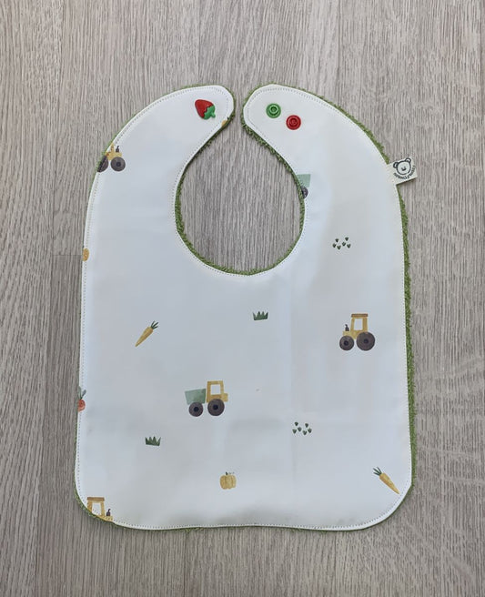 Bavaglino cerato con ambiente contadino - retro in spugna