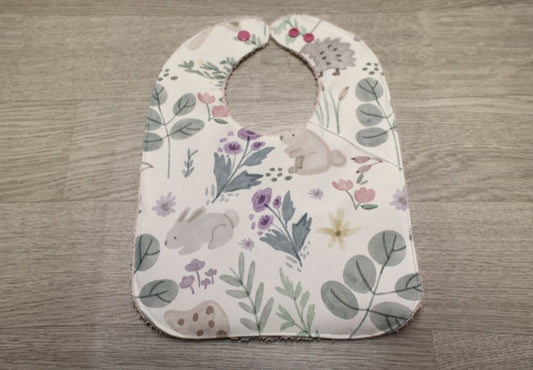 Bavaglino cerato con animaletti e piante - retro in spugna