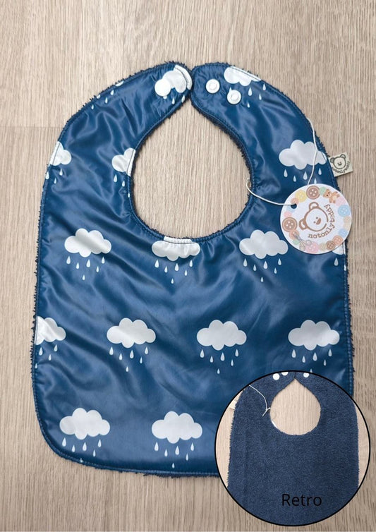 Bavaglino svezzamento cerato con retro in spugna - grafiche NotOnlyTeddy Nuvolette