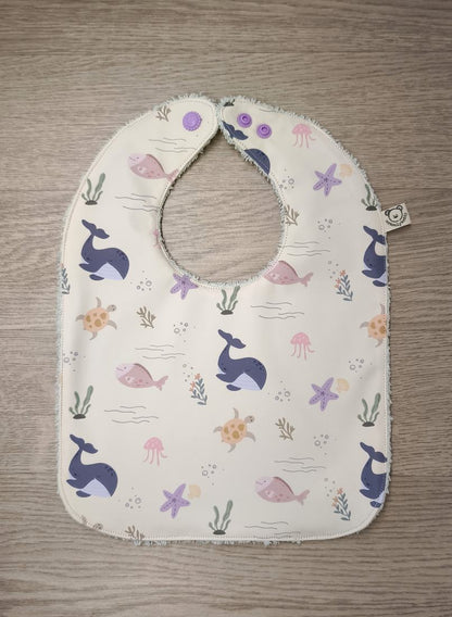 Bavaglino cerato con ambiente subacqueo 🐙🐳- retro in spugna