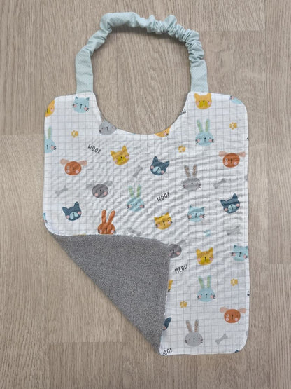 Bavaglia con elastico per bambini - animaletti