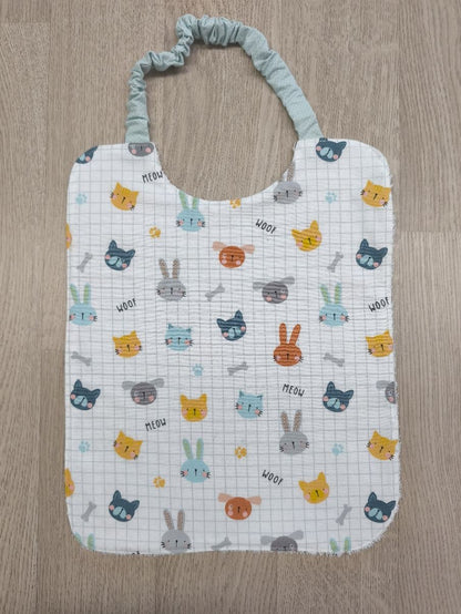 Bavaglia con elastico per bambini - animaletti