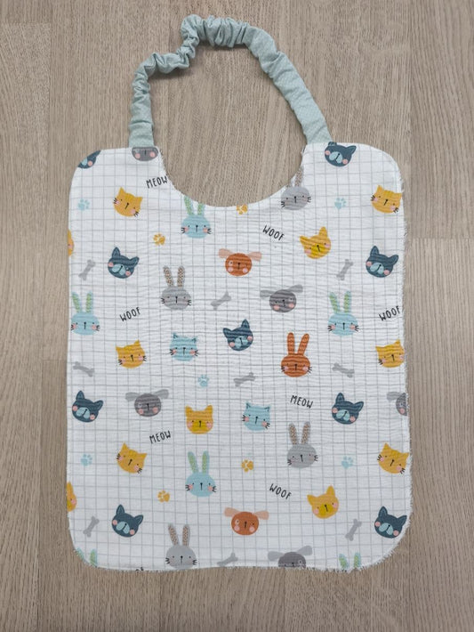 Bavaglia con elastico per bambini - animaletti
