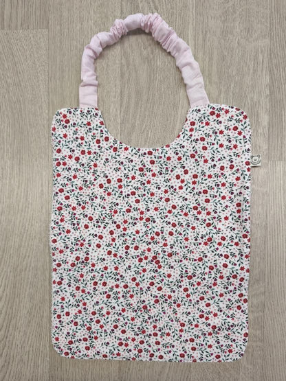 Bavaglino double face con elastico per bambina - fiorellini