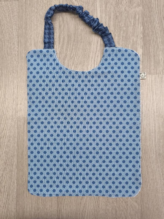 Bavaglia con elastico per bimbi - pallini blu