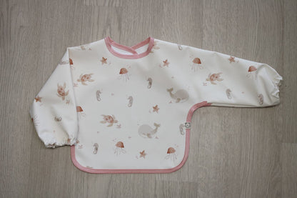 Bavaglino cerato con maniche - animaletti marini