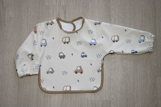 Bavaglino cerato con maniche - fantasia automobiline