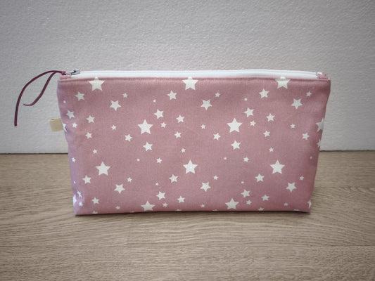 Beauty case portatutto – personalizzabile – coordinabile con fasciatoio - stelle su fondo rosa