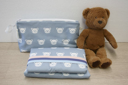 Beauty case portatutto – personalizzabile – coordinabile con fasciatoio - Gattini - azzurro