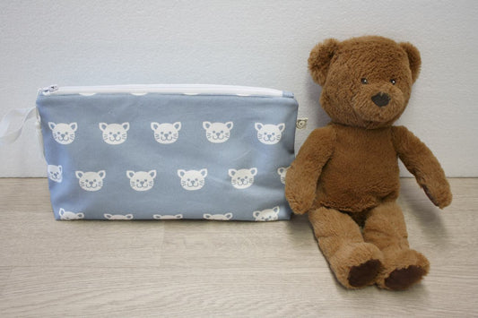 Beauty case portatutto – personalizzabile – coordinabile con fasciatoio - Gattini - azzurro