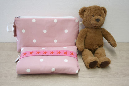 Beauty case portatutto – personalizzabile – coordinabile con fasciatoio - Pois - rosa