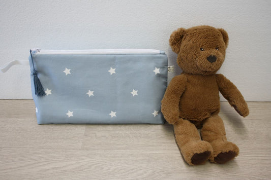 Beauty case portatutto – personalizzabile – coordinabile con fasciatoio - Stelline - azzurro