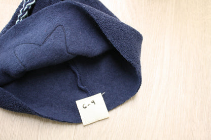 Berretto in felpa boucle blu con fiocchetto - stella