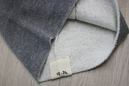 Berretto in felpa grigia glitter con nappine - cuore in maglina con ballerine - taglia 18-24 mesi