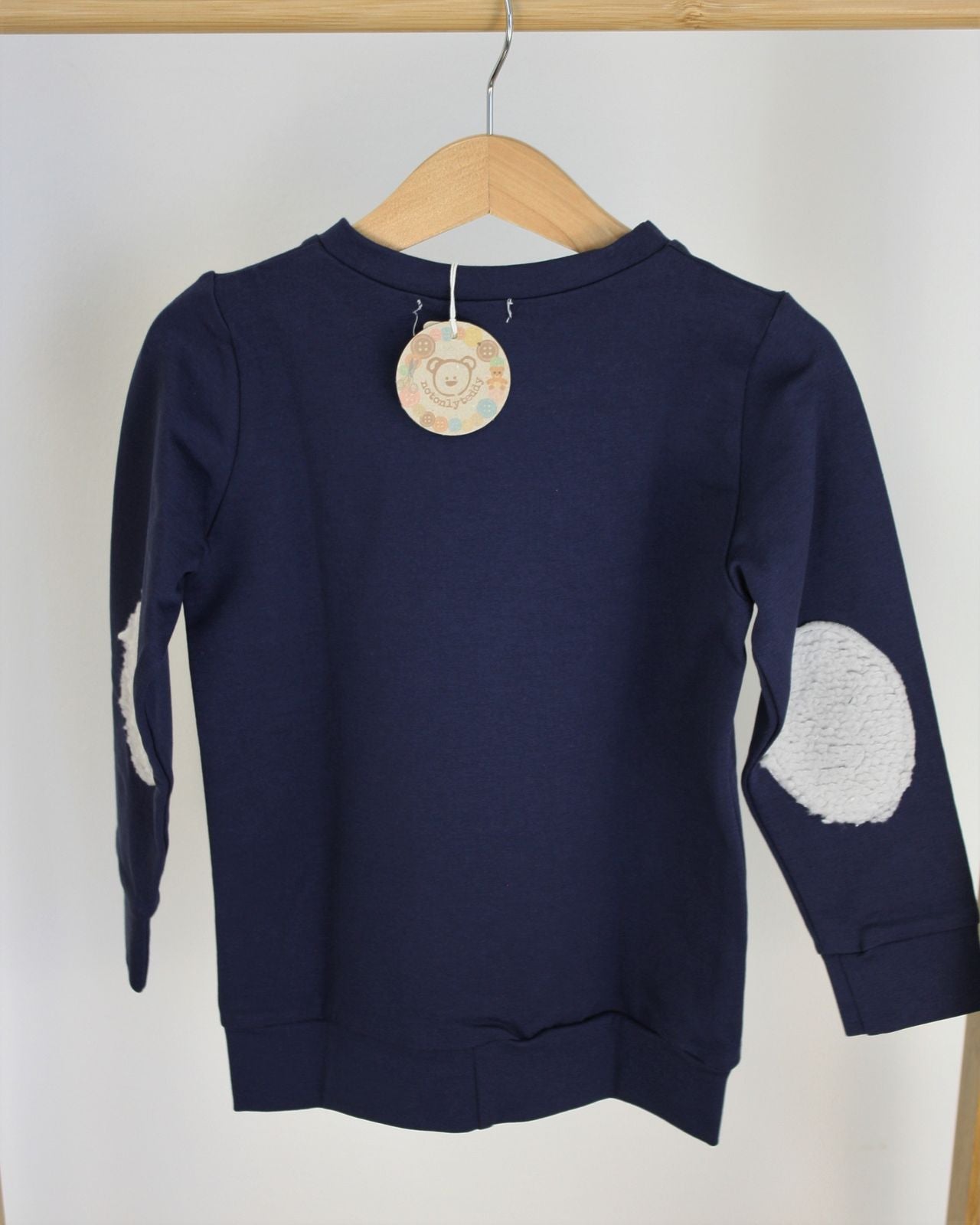 Felpa blu con toppe pelose - taglia 2-3 anni