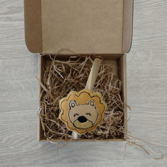 Cerchiello in raso beige con leoncino