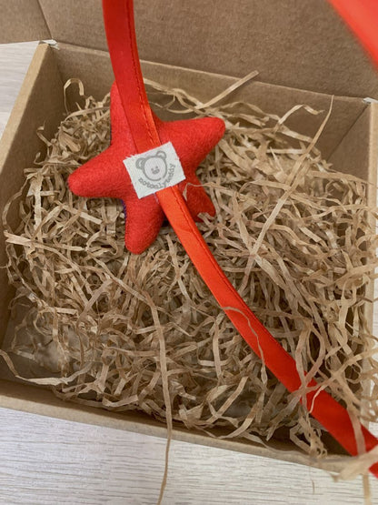 Cerchiello bambina Natale con Stella rossa tartan